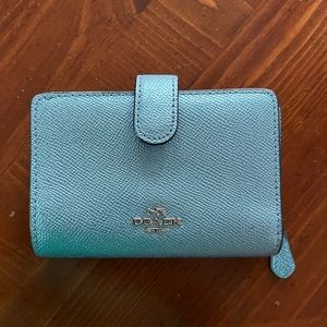 Coach Blue Metallic Wallet